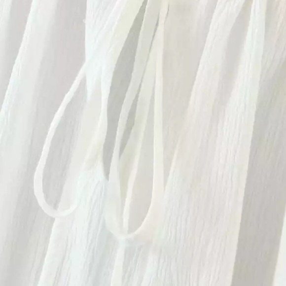 White boho off the shoulder gypsy dress cotton - Picture 7 of 8